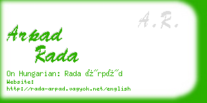 arpad rada business card